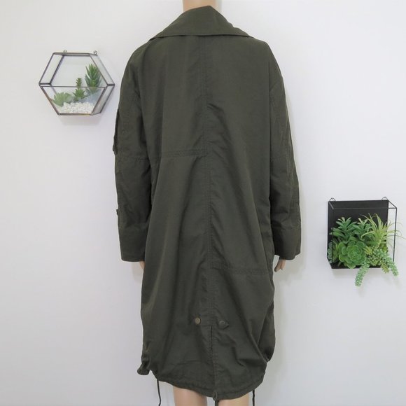 Zara Woman Army Green Light Weight Trench S - Picture 3 of 4